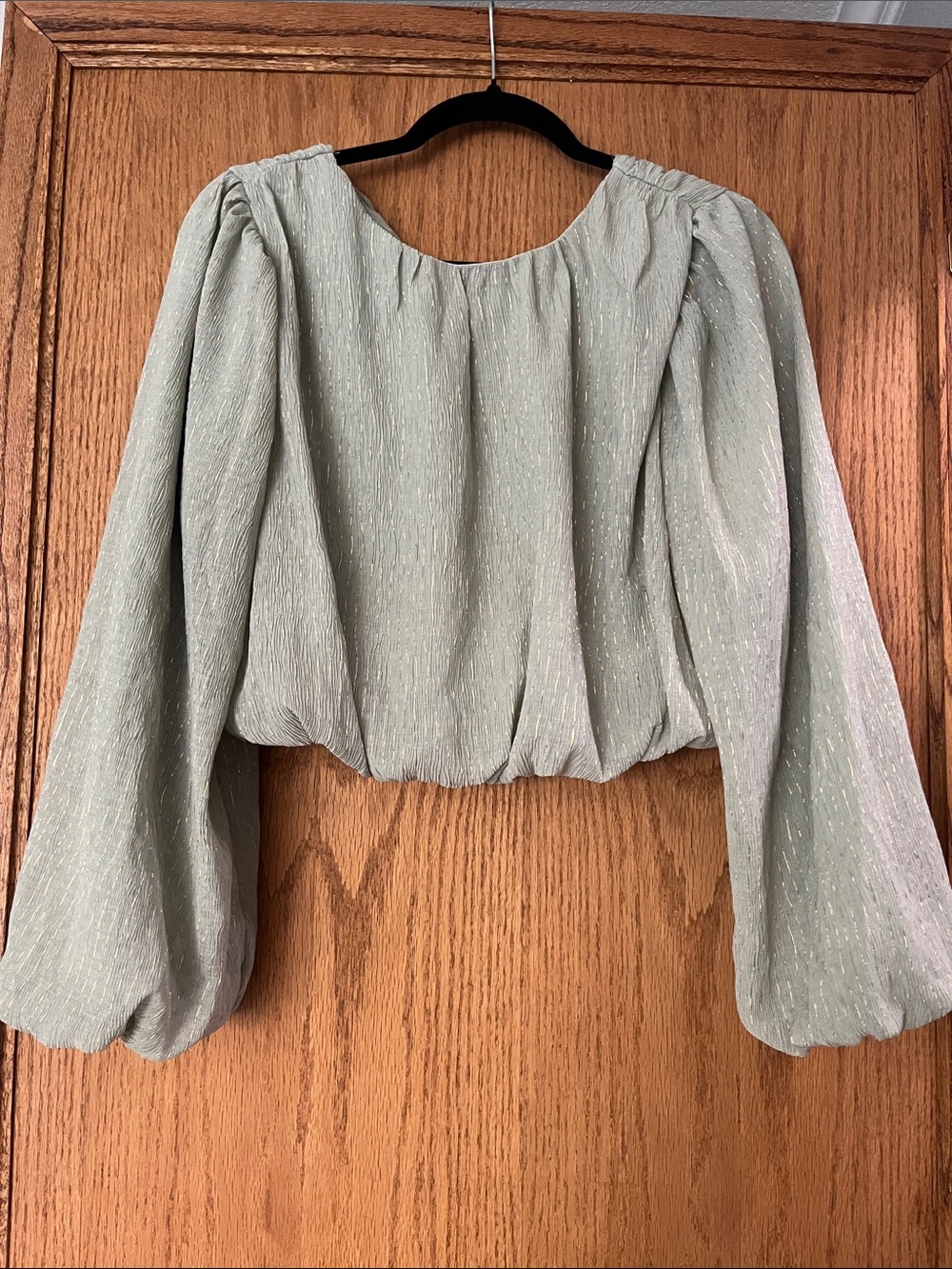 Balloon sleeve crop